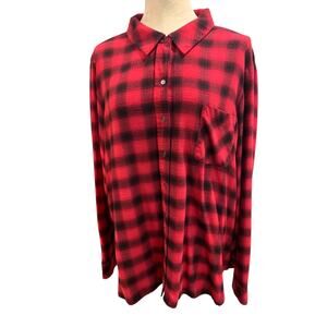 3X Westbound Woman Soft Flannel Button Up Shirt Plaid